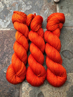 Burnt Orange - Hand dyed merino/nylon 4ply