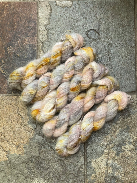 Sea Shells - Hand dyed Suri Alpaca/Silk Lace