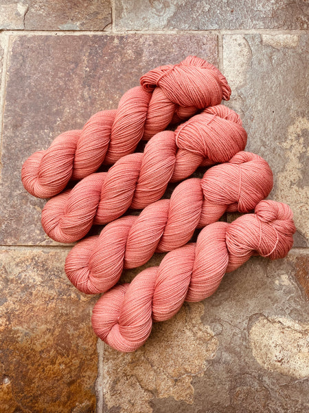 Blush - Hand dyed merino/nylon sock/fingering
